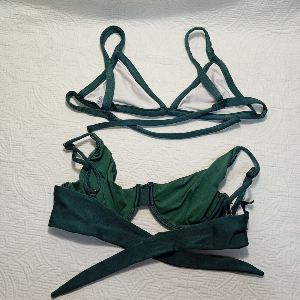 Acqua Di Palma Green Bikini Set 2 Bra With Underwire & Adjustable Straps Small - Picture 7 of 9